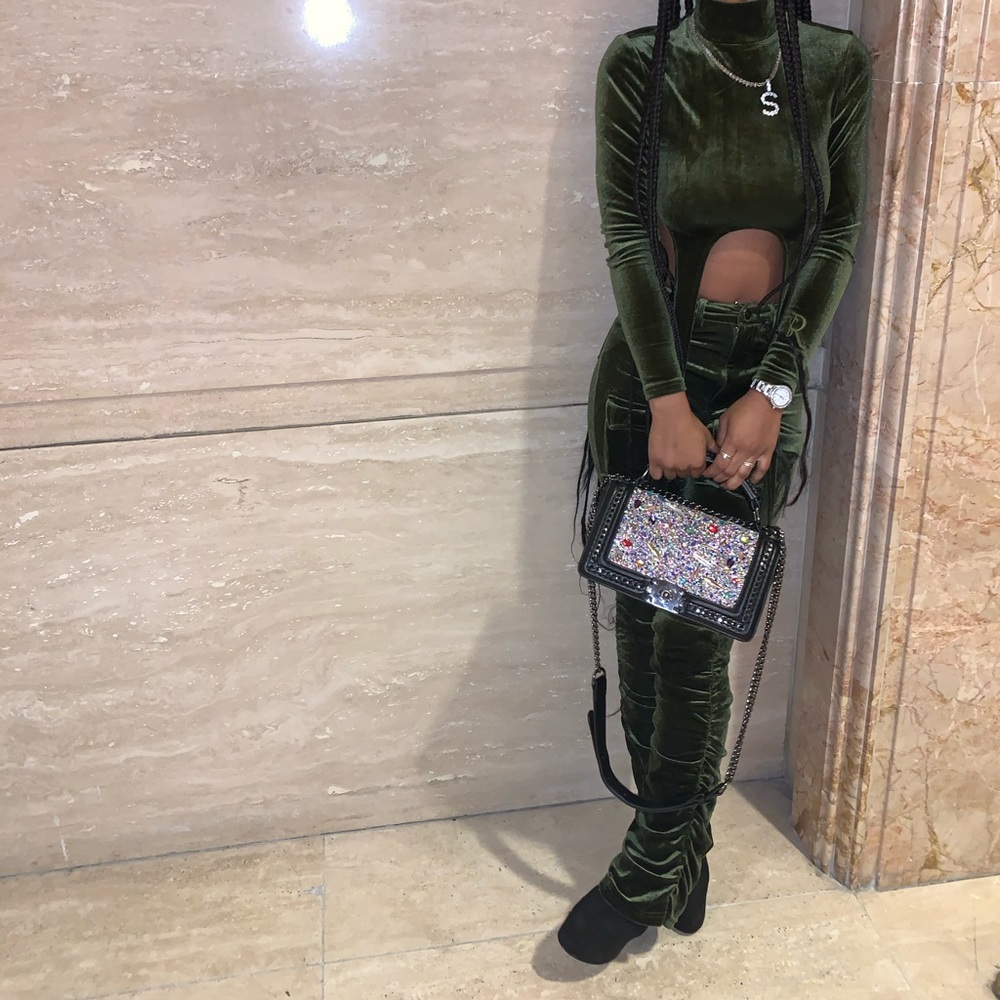 Olive green two piece set